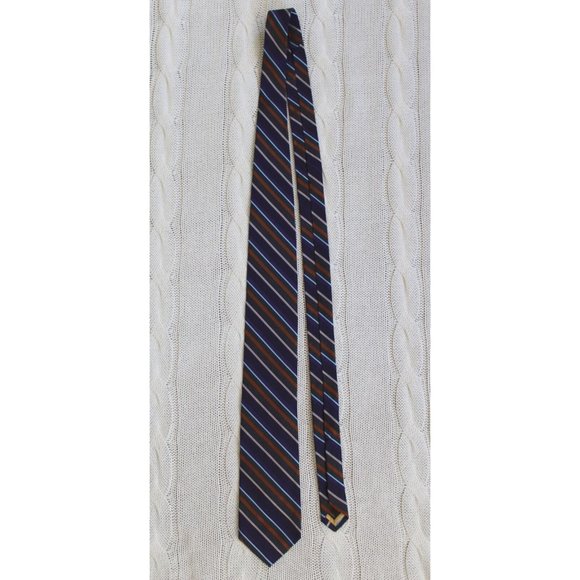 ROBERT TALBOTT Best Of Class Nordstrom Striped Purple Gray Blue Bronze Silk Tie - Picture 5 of 5